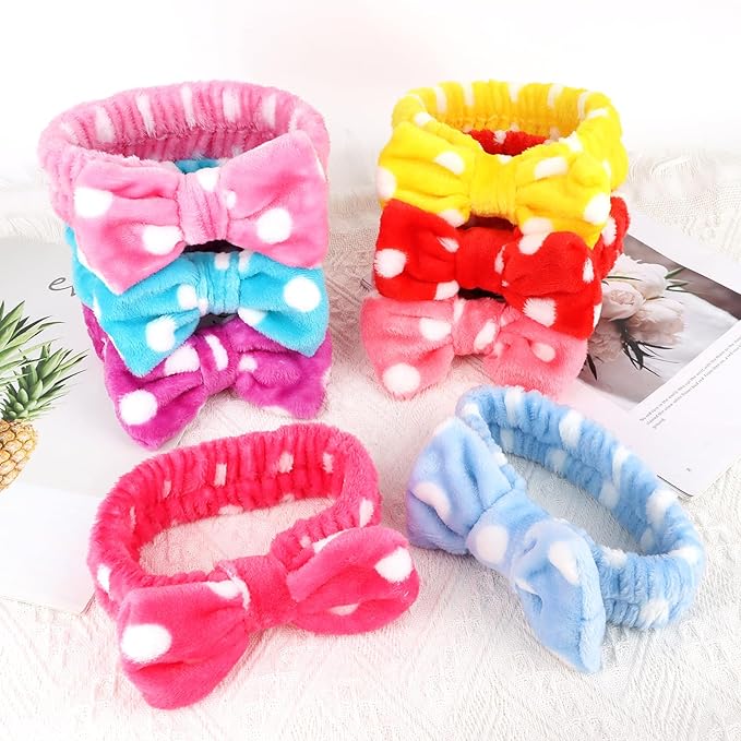 AMCAMI 8 Pack Skincare Spa Headband for Washing Face Makeup Face Wash Headband for Women Facial Towel Hairbands Spa Party Supplies for Girls Women
