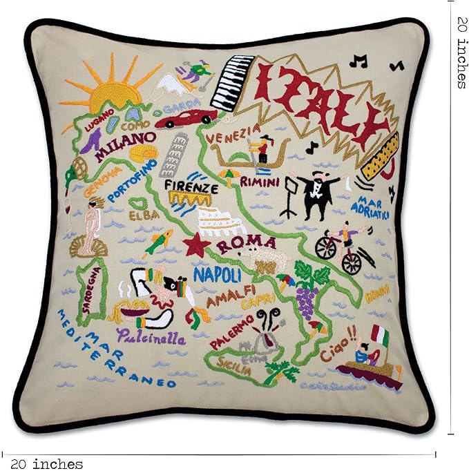 Catstudio Italy Embroidered Decorative Throw Pillow