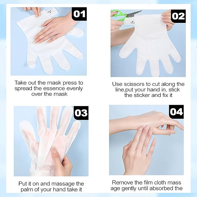 Moisturizing Hand Mask Gloves 9 Pairs, Hydrating Hand Masks for Dry Cracked Hands, Exfoliating Hand Peel Mask, Nourishing Hand Treatment Gloves for Women & Men