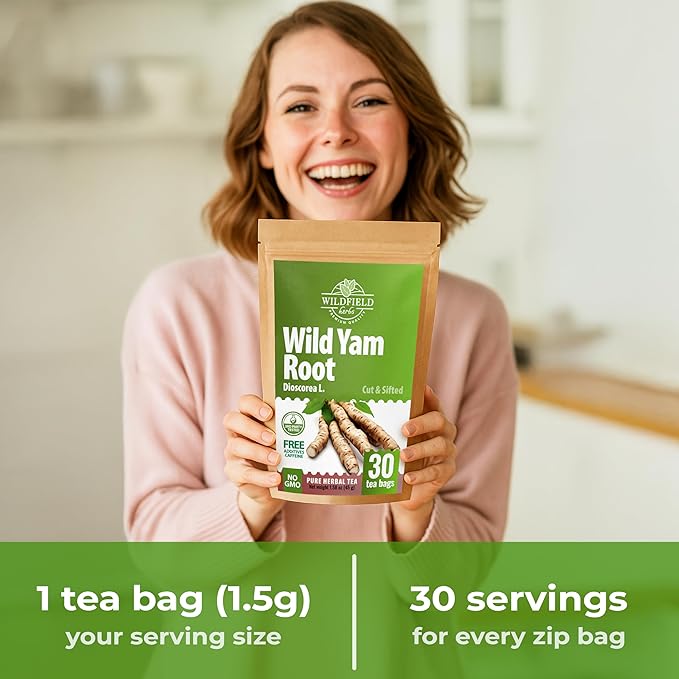 30 Bags Wild Yam Root Herbal Tea (Dioscorea) – 30 Tea Bags 1.5g Dioscorea Root Raíz de Name Silvestre