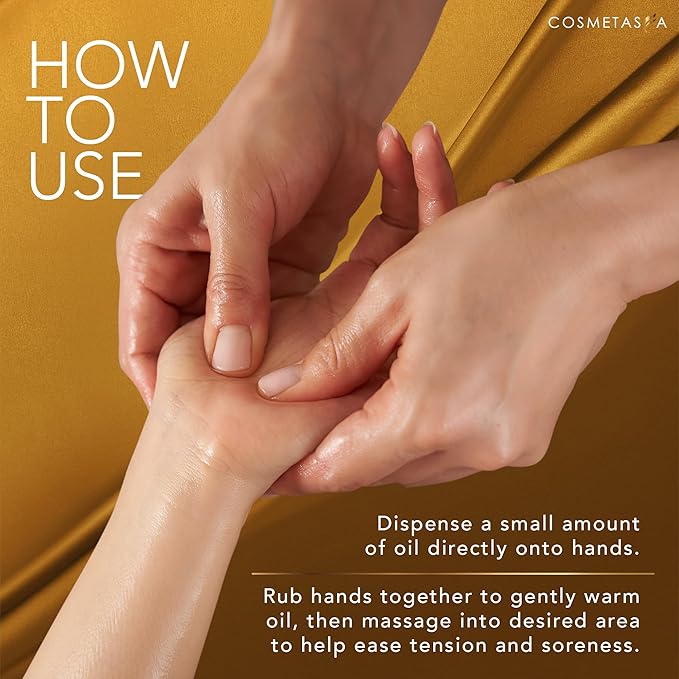 Cosmetasa Body Massage Oil Therapy Kit – Arnica & Lavender Oil for Relaxation and Sore Muscles – Includes Anti-Cellulite Oil, Roller Ball & Mitt for Firming Skin – Spa Gift Set for Women & Men