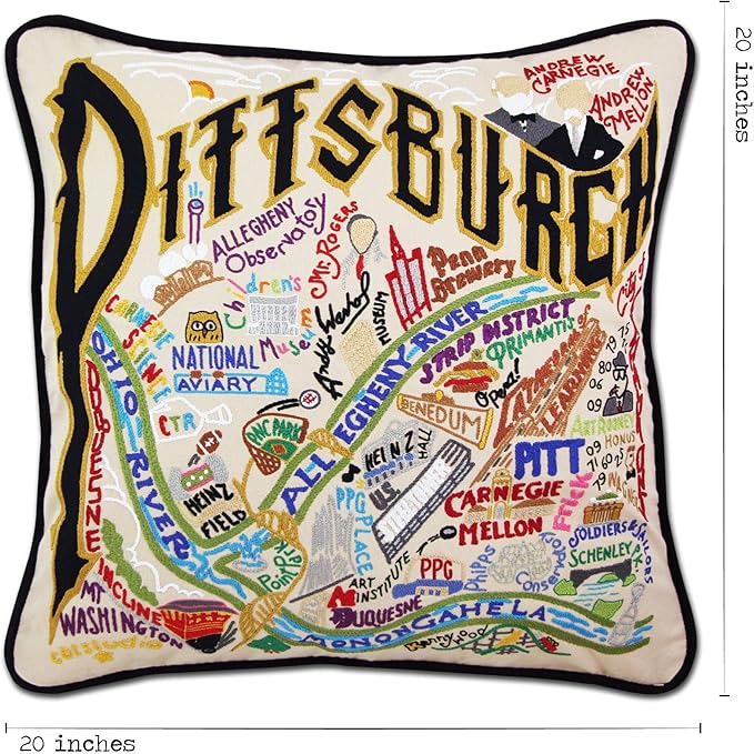 Catstudio Pittsburgh Embroidered Decorative Throw Pillow