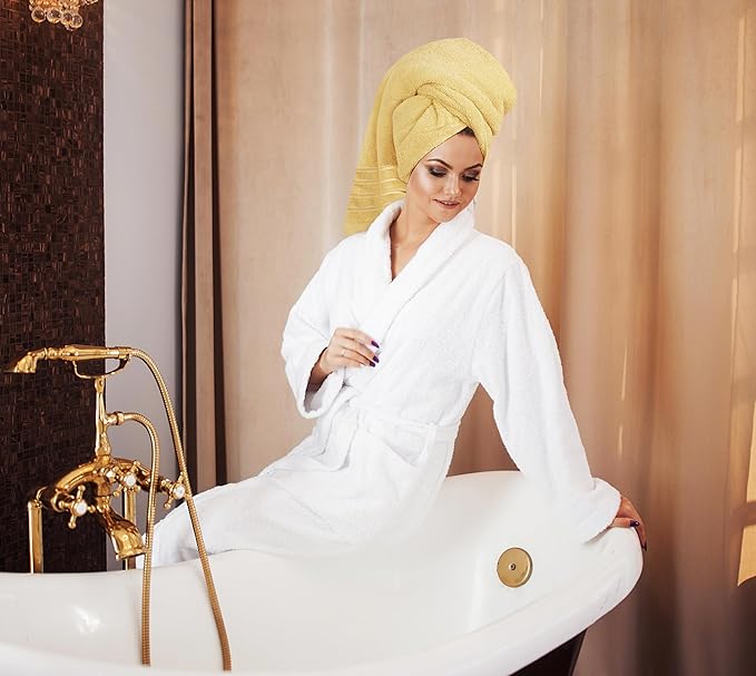 Utopia Towels 8 Piece Luxury Towel Set, 2 Bath, 2 Hand, and 4 Wash Cloths, 600 GSM Ring Spun Cotton, Highly Absorbent Viscose Stripe Towels, Ideal for Everyday use, Beige