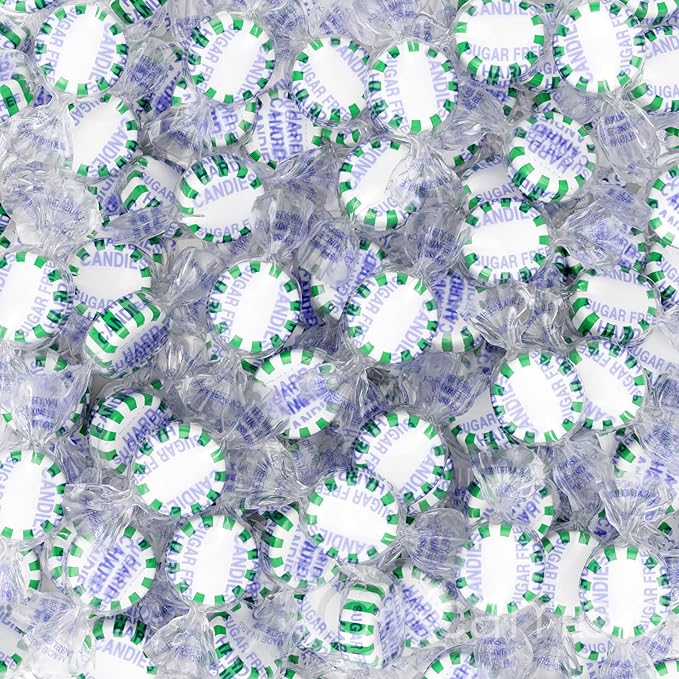 Cambie Sugar Free Mints, 1 lb of Sugar Free Hard Candy, Spearmints Individually Wrapped with a Refreshing & Sweet Spearmint Flavor, Packaged Fresh in a Resealable Pouch