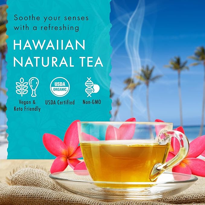 Nanea Chamomile Tea, Caffeine-Free Herbal Tea, All-Natural and Wellness Tea, Calming Hot Tea, Vegan and Keto-Friendly, 60 Tea Bags, 36 g -Hawaiian Natural Tea