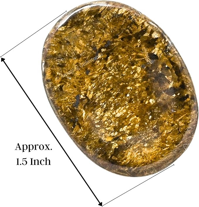 Amazing Gemstone Bronzite Worry Stone Crystals and Healing Stones - Stress Relief Gifts - Piedra Crystal Fidget for Meditation, Relaxation - Unique Stocking Stuffers and Birthday Gift