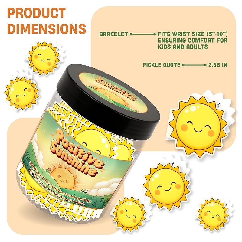Positive Sunshine Jar - 60 Affirmation Cards, Emotional Support, Sunflower, Sunshine Gifts, Yellow Gifts, Stocking Stuffers, Christmas Gifts, Human Sunshine Gifts For Women, Cowokers, Friends, Teens