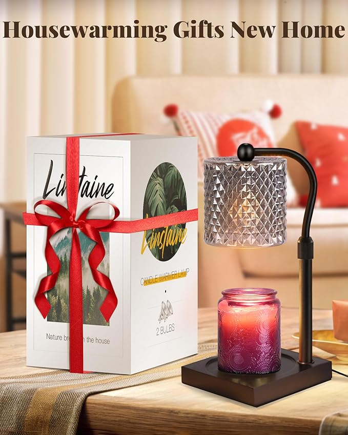 Candle Warmer Lamp with Timer Dimmer Adjustable Height, Birthday Gifts for Women, House Warming New Home Decor Gifts for Mom, Electric Wax Warmer for Jar Candles, Black
