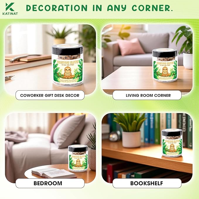 Positive Sloth Jar – 60 Affirmation Cards For Women, Girls - Mental Health & Stress Relief Support Gift, Sloth Gifts For Women, Coworker, Teen Girl Gifts Trendy Stuff