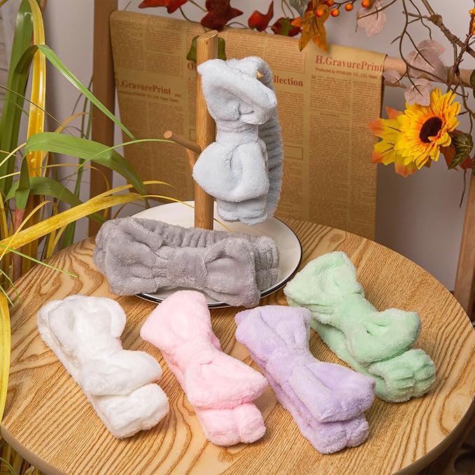 Shindel 6PCS Spa Headbands for Women, Skincare & Makeup Headbands for Face Washing, Gift for Teen Girls (Assorted Colors)