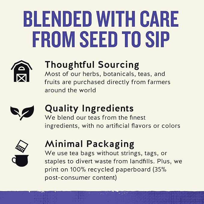 Celestial Seasonings True Blueberry Herbal Tea, Caffeine Free, 20 Tea Bags Box (Pack of 6)