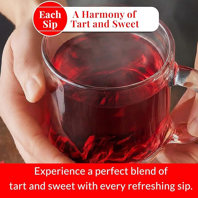 Premium Hibiscus Tea - 75 TeaBags, Te de Hibisco, 100% Natural Hibiscus Flowers, Herbal Tea, Caffeine Free, Non-GMO, Sugar-free. Perfect for Hot or IcedTea. by Akshit