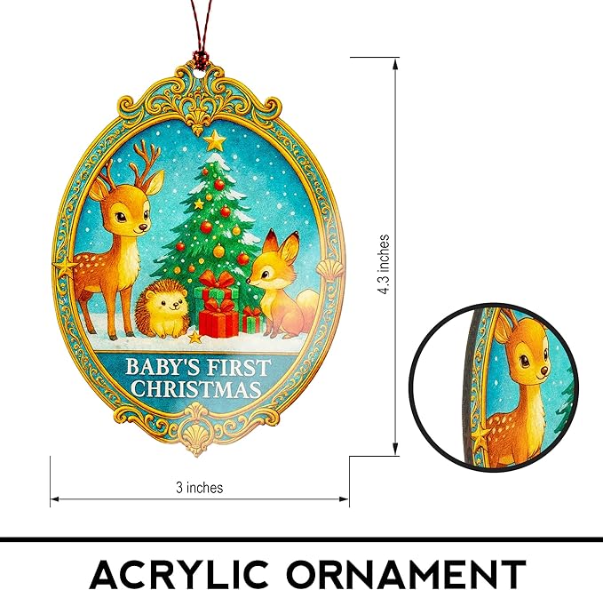 Baby’s First Christmas Ornament – Newborn Keepsake | Infant Ornament + Gift for New Parents – Baby 2025 – Christmas Ornament 2025 – Christmas Tree Funny Decorations Decoration