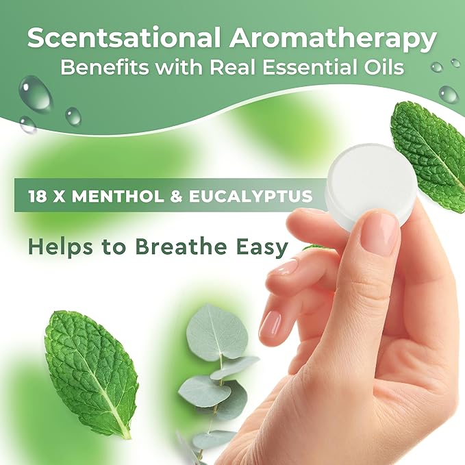 Cleverfy Eucalyptus for Shower Steamers Aromatherapy – Stocking Stuffers for Women, Teens and Wife – Christmas Gifts for Women and Teen Girls – White Elephant Gifts for Adults – 18 Tablets