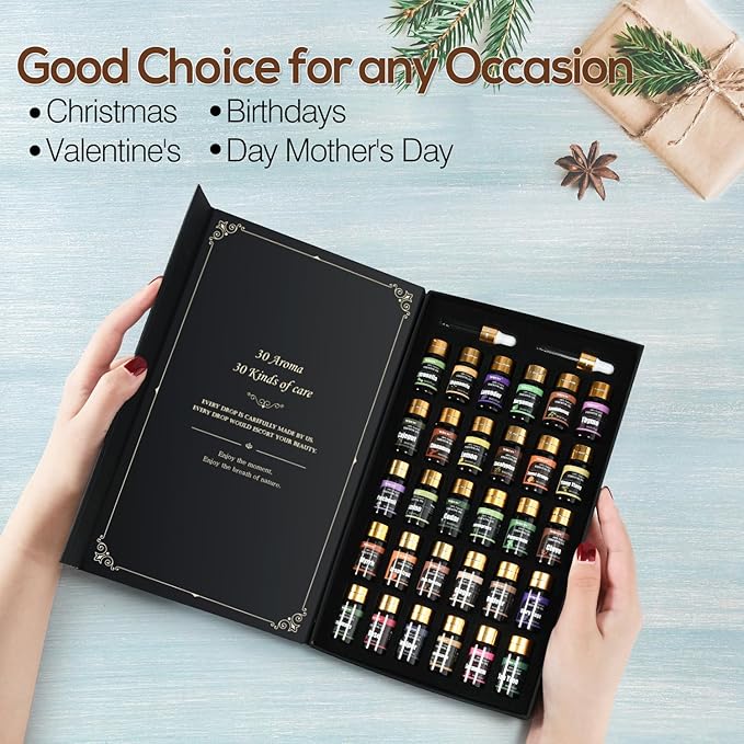 Essential Oils Set - Essential Oils - Perfect for Diffuser, Humidifier,Aromatherapy, Massage,Skin & Hair Care,30x5 ml