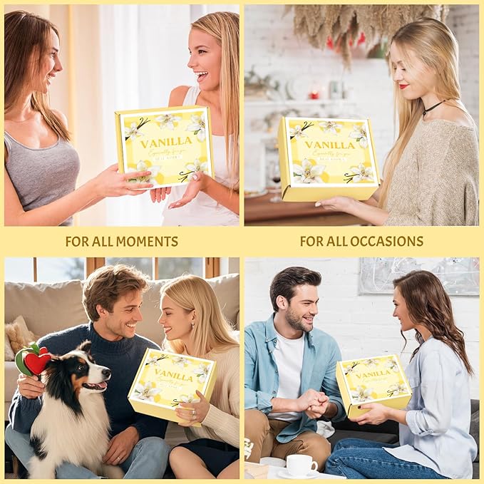 Birthday Gifts for Women, Relaxing Spa Gift Baskets for Women, Warm Vanilla Self Care Package Gifts, Mother's Day Bath and Body Inspirational Gift Set for Mom, Her, Wife, Best Friend, Sister, Coworker