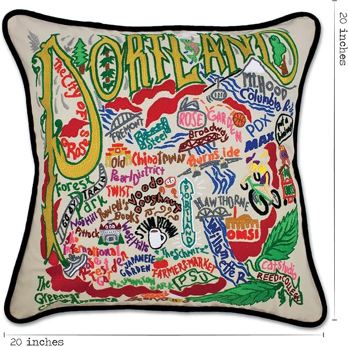 Catstudio Portland (Oregon) Embroidered Decorative Throw Pillow