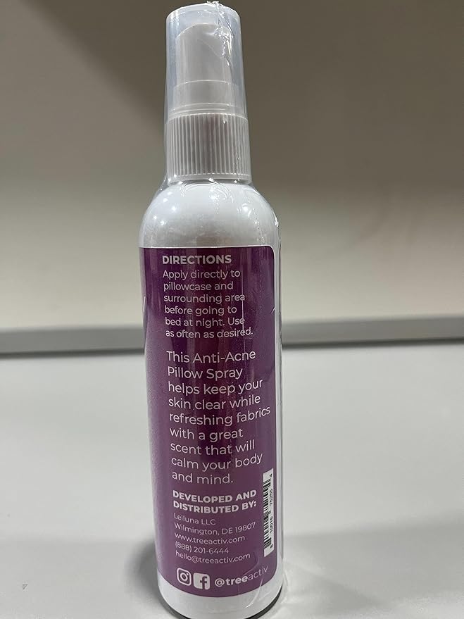 Anti-Acne Pillow Spray, 4 fl oz, Lavender Sleep Spray, Pure Lavender Essential Oil Air Freshener, Pillow Linen Spray for Bedding, Aromatherapy, 1000 Sprays