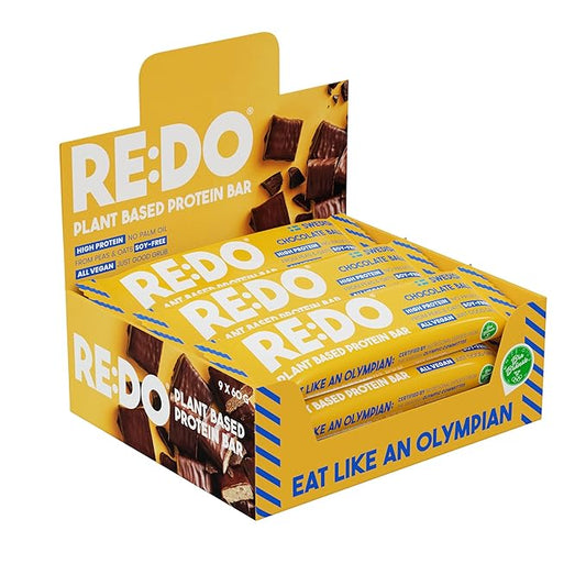 Re:Do Plant-Based Swedish Chocolate Ball Protein Bars (9 Bars) 12g Vegan Protein, Dairy & Nut Free, No Palm Oil