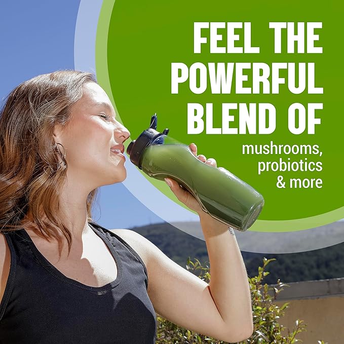 Terra Kai Organics JUCE Green Superfood Powder, Organic Fruits and Veggies Supplement W/ 77 Superfoods Plus Prebiotic Probiotic Blend, Harvest Apple Flavor - 20 Servings (250 g)