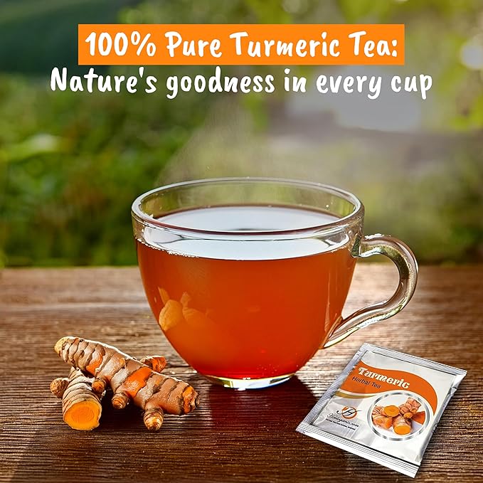 HERBOGANIC Turmeric Herbal Tea - Digestion Support and Immune Boost | Refreshing and Delicious Blend | Natural Ingredients | 20 Tea Bags