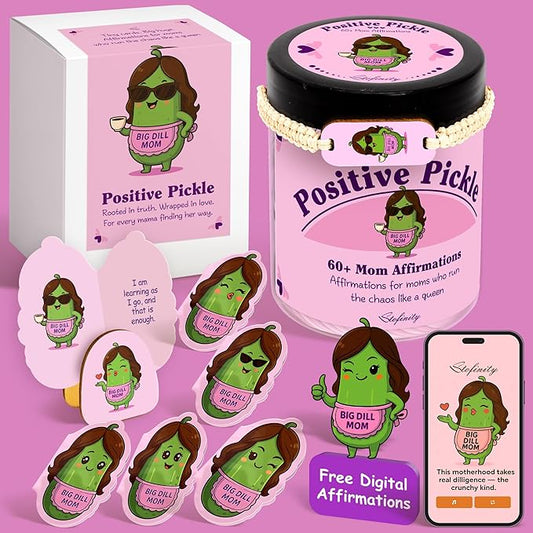 New Mom Affirmation Cards - Positive Pickle Postpartum Gift For New Mothers, Stress Relief Gifts For Pregnant Women, Birth Affirmations Mom Essentials Care Package After Birth Recovery