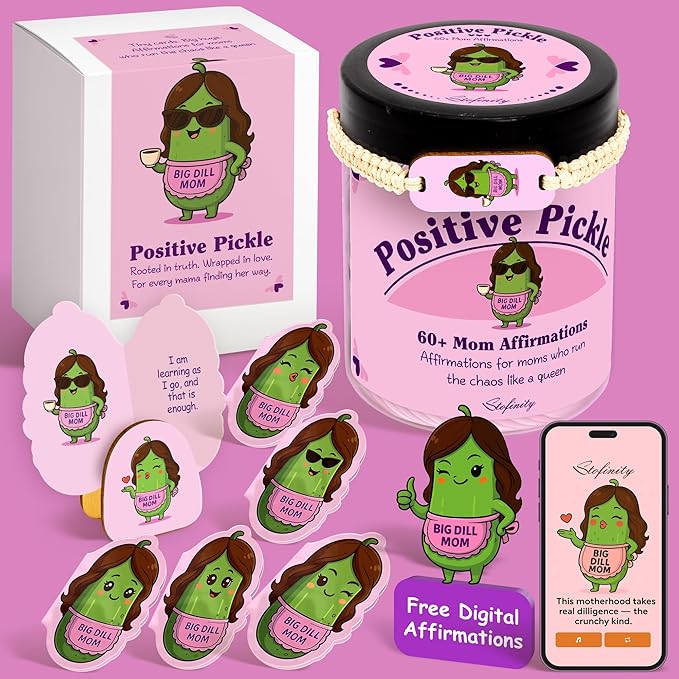 New Mom Affirmation Cards - Positive Pickle Postpartum Gift For New Mothers, Stress Relief Gifts For Pregnant Women, Birth Affirmations Mom Essentials Care Package After Birth Recovery