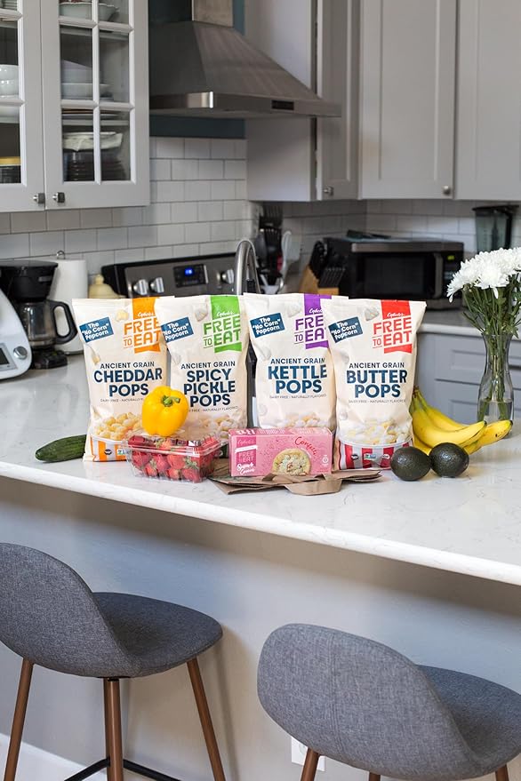 Cybele's Free-to-Eat Ancient Grain Pops - Healthy Snacks, All Natural, Gluten-Free, Vegan, No Preservatives or Additives (Variety Pack 4oz, Pack of 4)