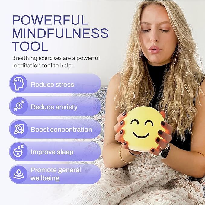 ZenGlow Ball Guided Breathing Exercise Tool - Visual Meditation Companion for Stress, Anxiety, Sleep, and ADHD - Mindfulness Gift for Men, Women, Adults, Kids