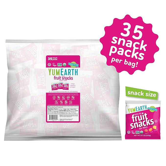 YumEarth Organic Tropical Fruit Snacks (Pack of 35)