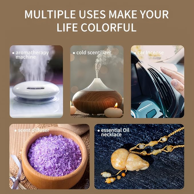 6-Piece Essential Oil Set - Lavender, Rose, Vanilla, Sandalwood, Freesia & Deep Ocean - 100% Pure Aromatherapy Oils for Relaxation, Sleep & Mood - Therapeutic Grade, Undiluted, Gift Ready