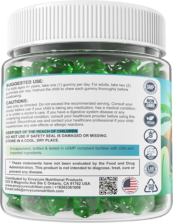 Zeolite Detox for kids & Adult-Sugar Free Zeolite Detox Gummies with Spirulina, Chlorella, Milk Thistle, Magnesium Glycinate, Calcium Citrate for Energy, Focus, Digestive, Immune, Antioxidant - 120Cts