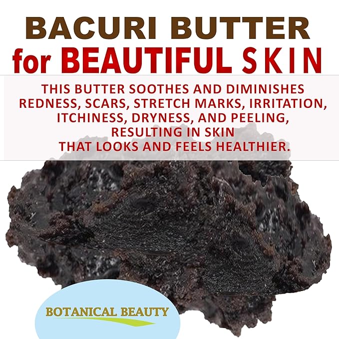 Botanical Beauty Brazilian BACURI BUTTER 100% Pure Natural VIRGIN UNREFINED for FACE, SKIN, BODY, HAIR, NAILS Skin Moisturizer Butter, Skin Nourishing Butter (8 Fl Oz)