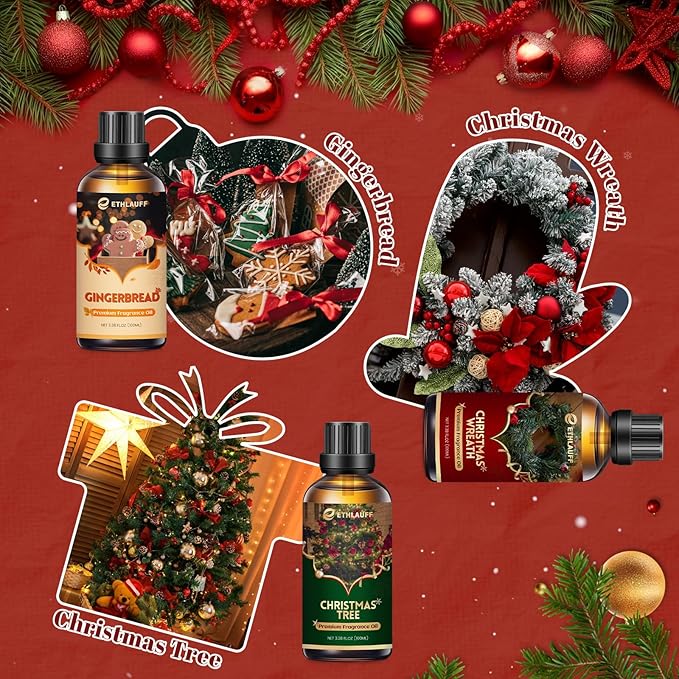 Gingerbread Essential Oil, 100ml Fall Essential Oil for Diffusers for Home, Autumn Scented Oils for Candle & Soap Making, Bath Bombs, Massage - 3.38FL.OZ