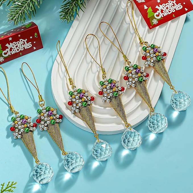H&D HYALINE & DORA Ice Cream Christmas Decorations Ornaments 6pcs Christmas Tree Hanging Ornaments Gift Ice Cream Pendant Set for Xmas New Year Easter Birthday Home Party Supplies