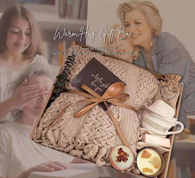 Cozy Care Package for Women – Warm & Comforting Thinking of You Gift Box for Birthday,Bes Friend Gift, Get Well Soon, Sympathy, Self Care,Cancer care & Encouragement(Milky Tea)