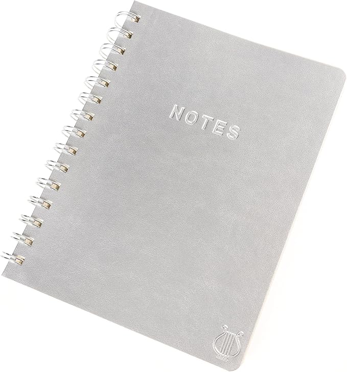 Graphique Apollo Vegan Leather Journal, Spiral Notebook for Writing, Hardcover Diary Notebook, 192 Lined Pages, 6” x 8”