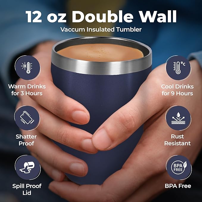 Tea Gift Set for Women and Men – Elegant Tea Sets for Women Gift with 15 Unique Teas, Stainless Steel Tumbler & 10 Honey Straws in Premium Box (Blue)