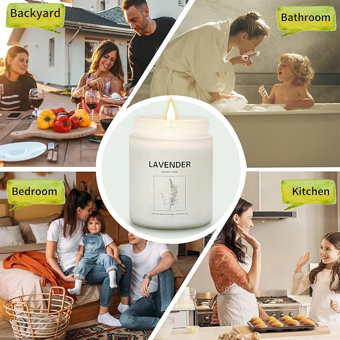 Candles Clearance, 4 Pack Candles for Home Scented, Stress Relief Gifts for Women, 28 oz Lavender Candle Gifts Set for Women Birthday, Valentine's Day, Mother's Day, Anniversary Candle Gift