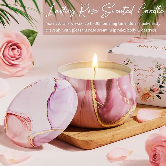 Birthday Gifts for Women Friendship, Rose Relaxing Spa Gifts Basket for Women Self Care Gifts Thank You Gifts Bath Set Mothers Day Gifts for Mom Her Sister Friend Wife Grandma Teacher Nurse Graduation