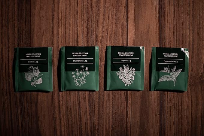 ACORUS Herbal Selection Tea Set, Natural Herbal Tea Variety Pack, Assorted Tea Box, Tea Gift Set of 4 Different Teas, Herbal Tea Sampler of 56 Tea Bags Individually Wrapped