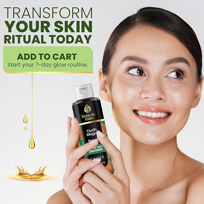 Ayurveda Body Oil with Oudh & Mogra – Organic, Nourishing & Hydrating for Dry, Flaky Skin – Fast Absorbing, Non-Greasy, Ayurvedic for Men & Women – 3.38 fl oz (Pack of 1)