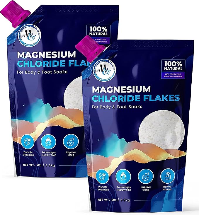 Dead Sea Magnesium Flakes Bath Salts | Premium Magnesium Supplement Bath Salts (10 Pound)