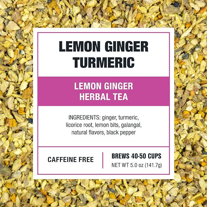 Tiesta Tea - Lemon Ginger Turmeric, Loose Leaf, Lemon Ginger Herbal Tea, Premium Blend, Non Caffeinated Herbal, Make Hot or Iced & Brews Up to 50 Cups, 5 Ounce Refillable Tin