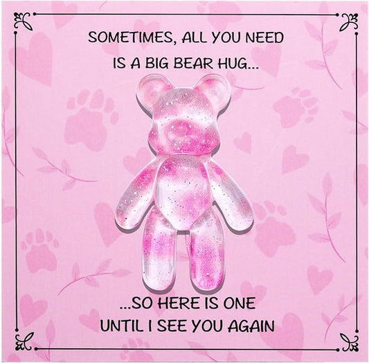 Pocket Bear Hug, Anxiety Relief Gifts for Women Men, Mental Health Positivity Gifts, Thinking of You Gift, Emotional Support Gift, Comforting Present for Son Daughter Back to School, Light Pink