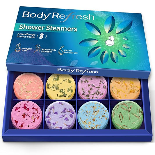 Shower Steamers Aromatherapy - 8 Pack Shower Bombs with Natural Essential Oils, Birthday Gifts for Men Self Care Relaxation Home SPA Stress Relief, Gifts for Dad Husband Stocking Stuffers for Men