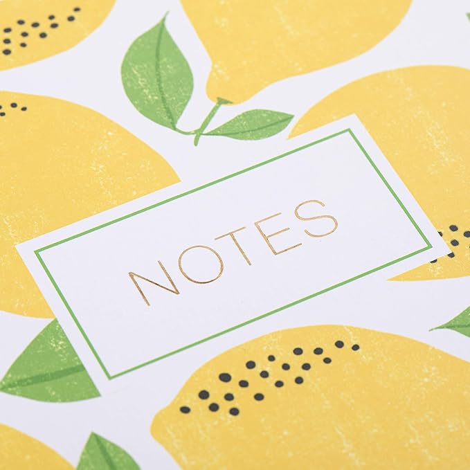 Graphique Designer Notebooks - Lemons - Spiral Bound Writing Journals for Offices, Schools, Classrooms, and More - Hard Cover with 160 Ruled Pages (6.25" x 8.25")