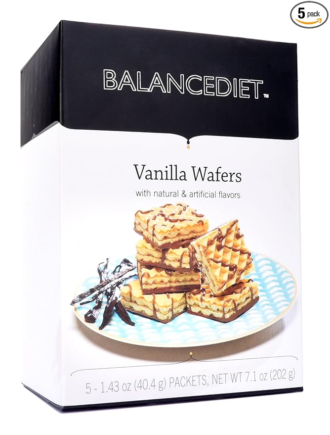 BalanceDiet | High Protein Vanilla Wafers | Healthy Snack or Dessert | 5 Pack