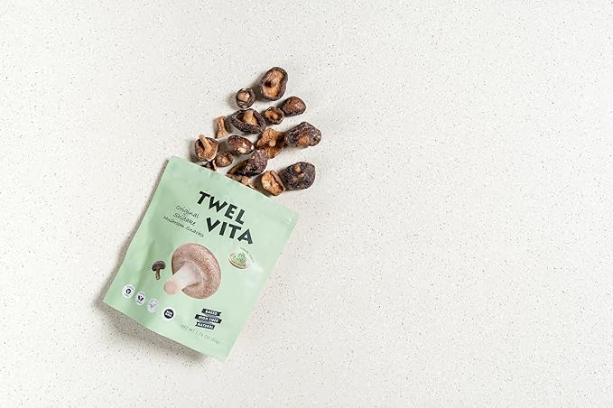 TwelVita Natural Baked Wasabi Shiitake Mushroom Crisps, Vegan Snacks, Clean Label, Non-GMO, Gluten-Free, 1.76 oz ea, Pack of 4