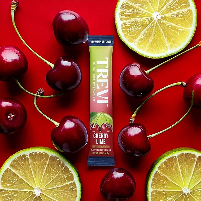 TREVI™ Sugar Free Electrolytes - Drink Mix Hydration Powder Packets - 28 Count - Cherry Lime